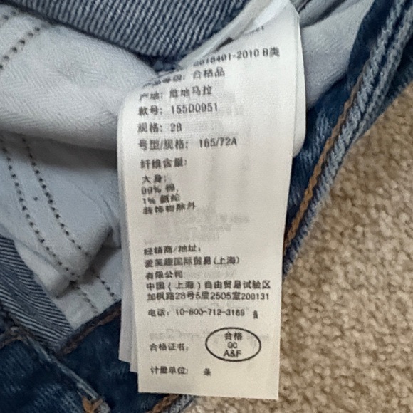 Abercrombie & Fitch Women's High Rise The 90’s Relaxed Blue Jeans 28/6R - Picture 3 of 4